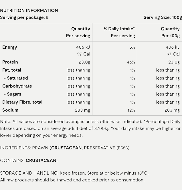 Nutrition information